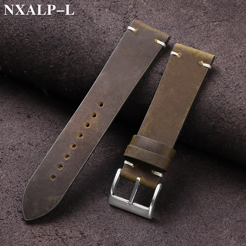 Suede Strap Watch - Vintage olejowoskowy skórzany pasek do zegarka