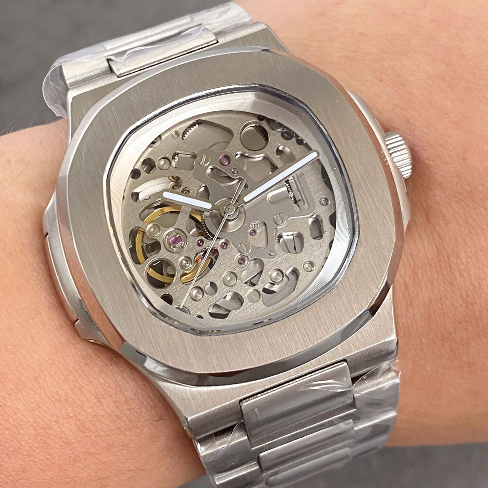 Patek Philippe Watch Nautilus - Zegarek męski Tandorio 40mm z szafirowym