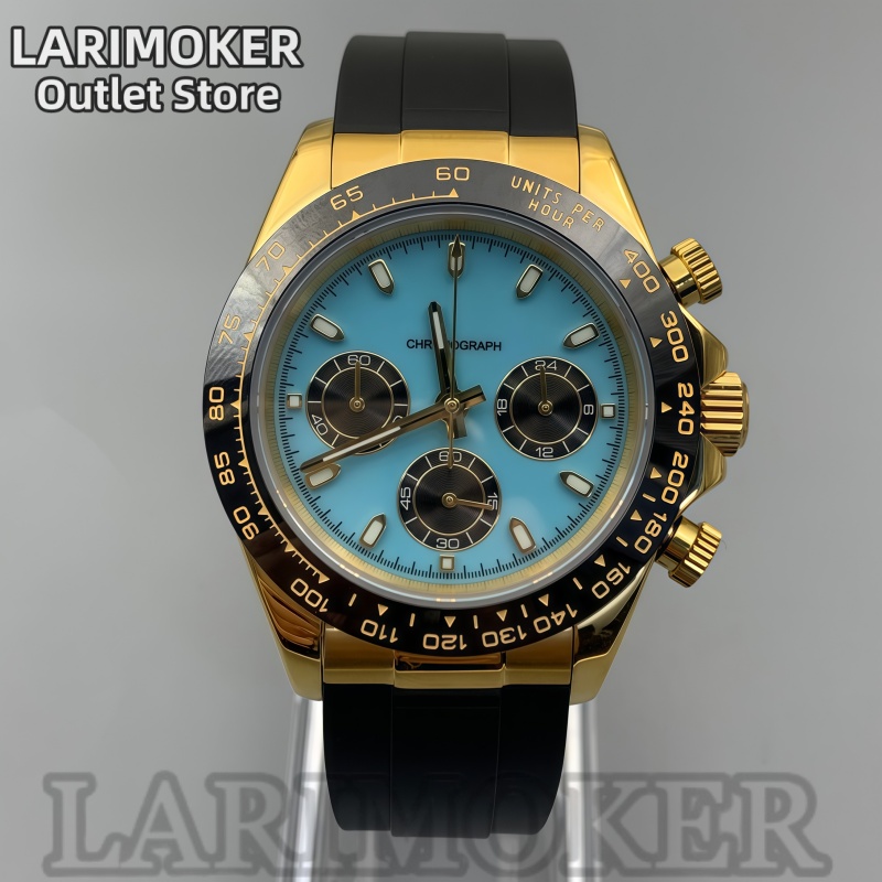 Rubber Strap Diver - Zegarek męski LARIMOKER 39mm, sportowy, mechanizm