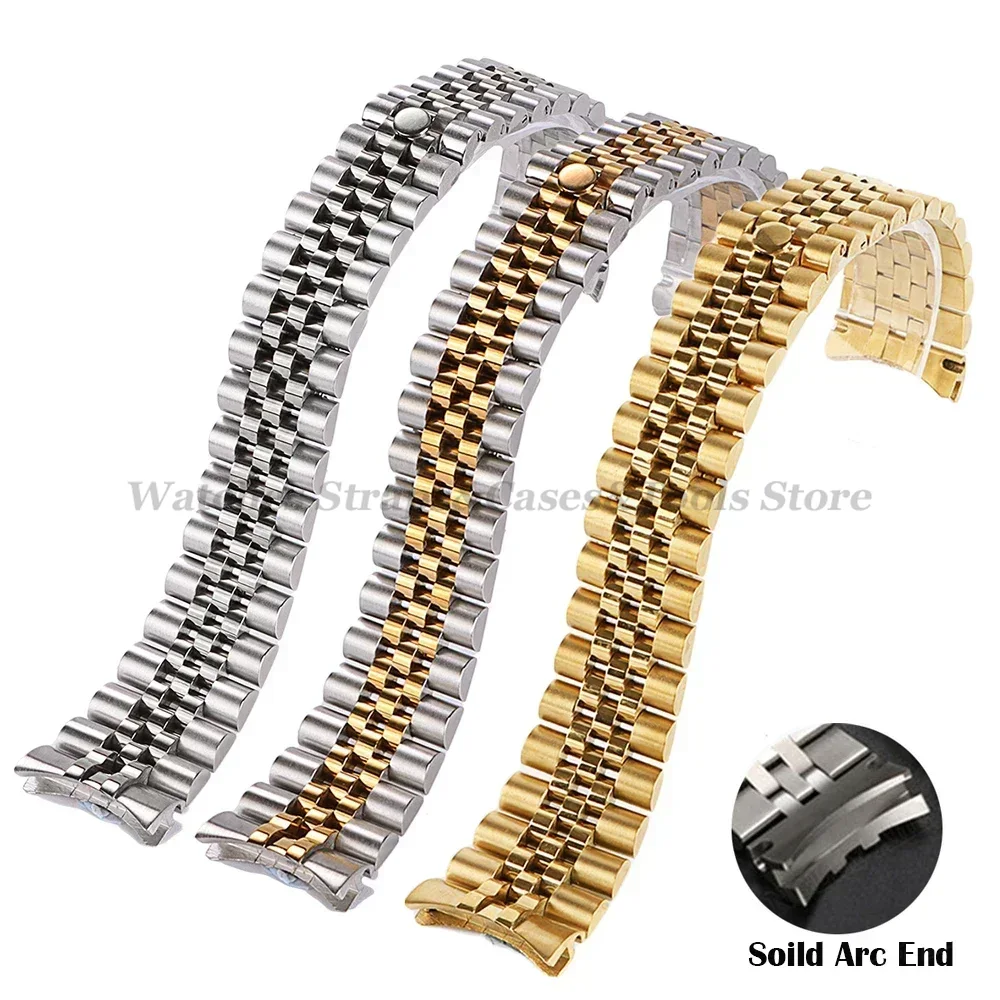Rolex Watch Datejust - Solidny łukowy pasek ze stali nierdzewnej