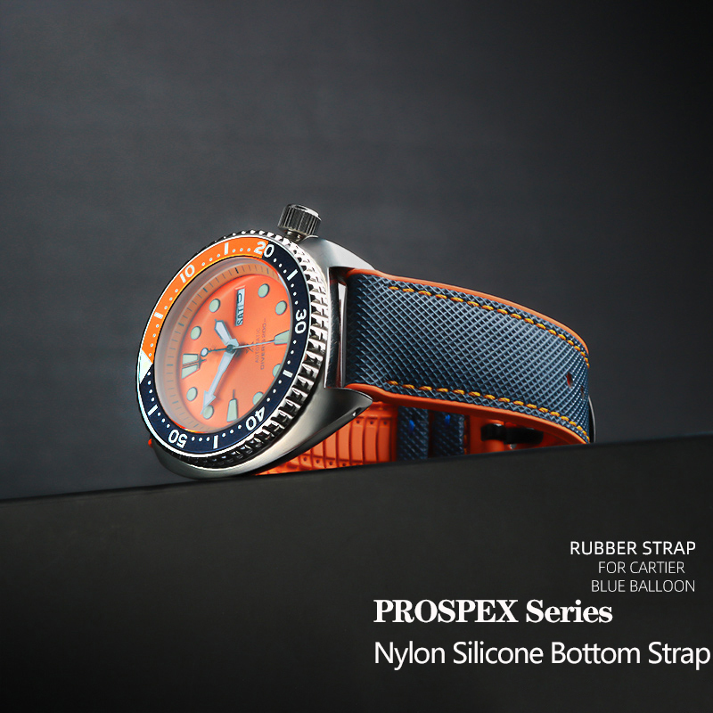 Seiko Watch Prospex - Nylonowy silikonowy dolny pasek do zegarka